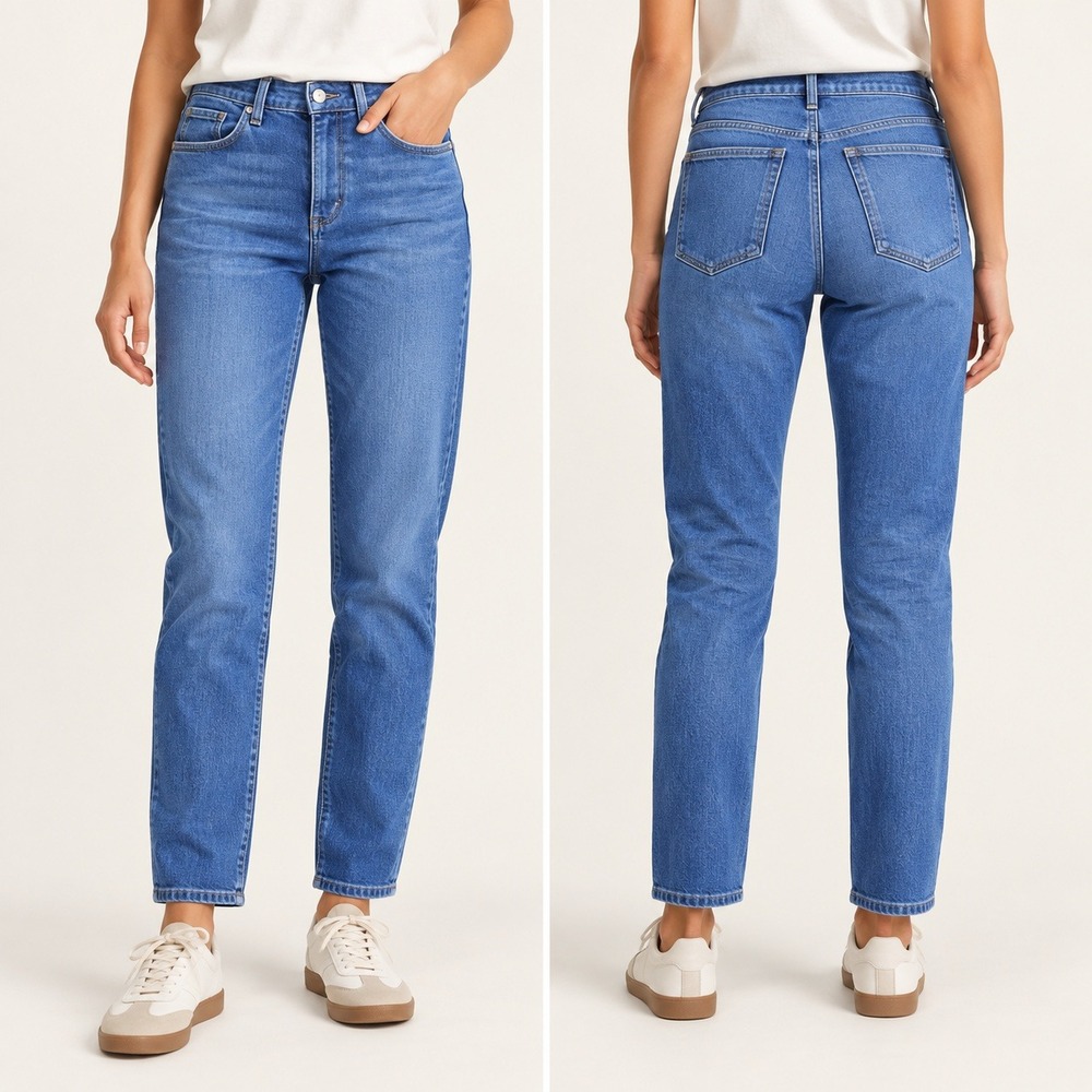 NYDJ Womens Skinny Ankle Jeans Size 12 Blue Stretch Denim Made in USA Casual